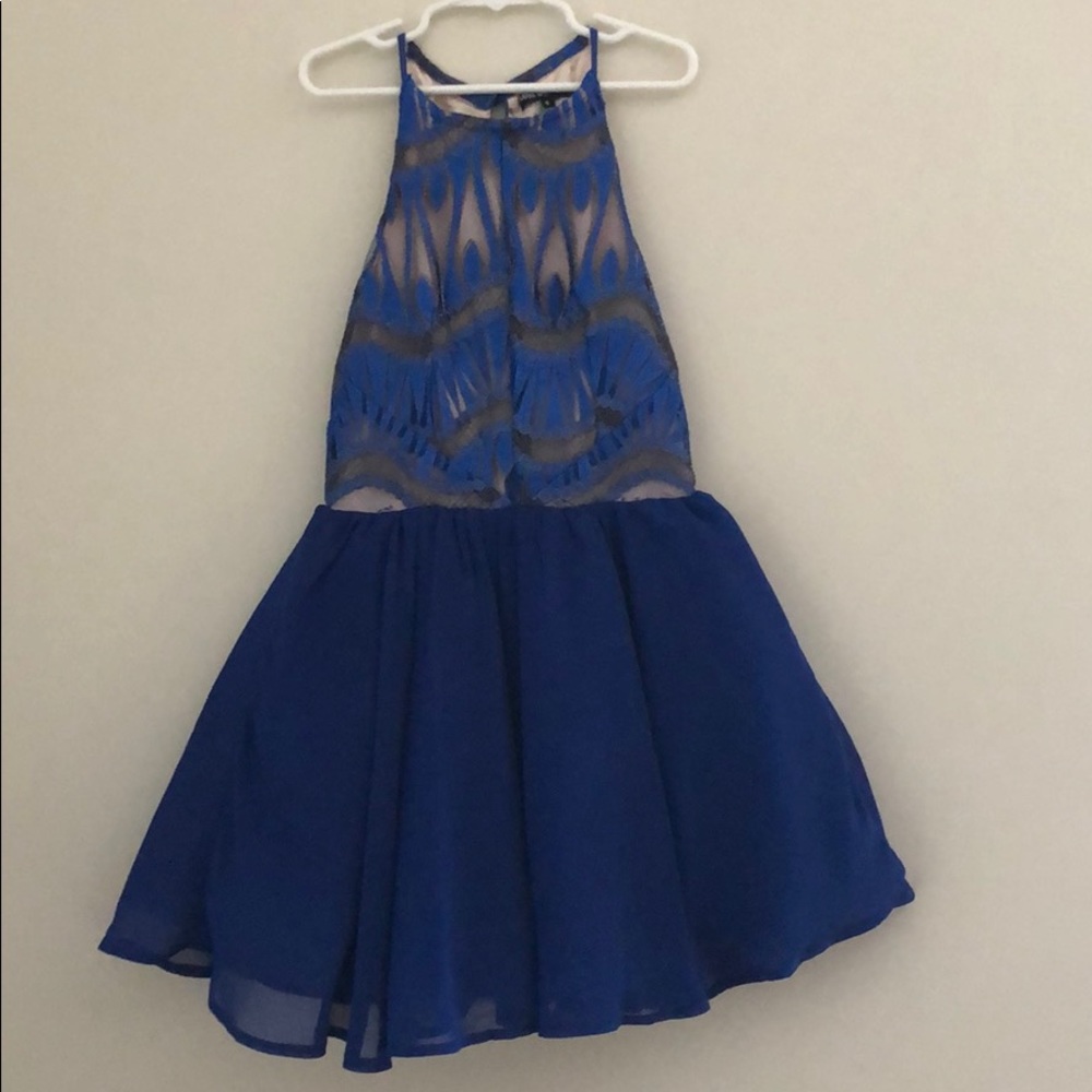 Miss Behave Formal Dress Royal Blue with Gold